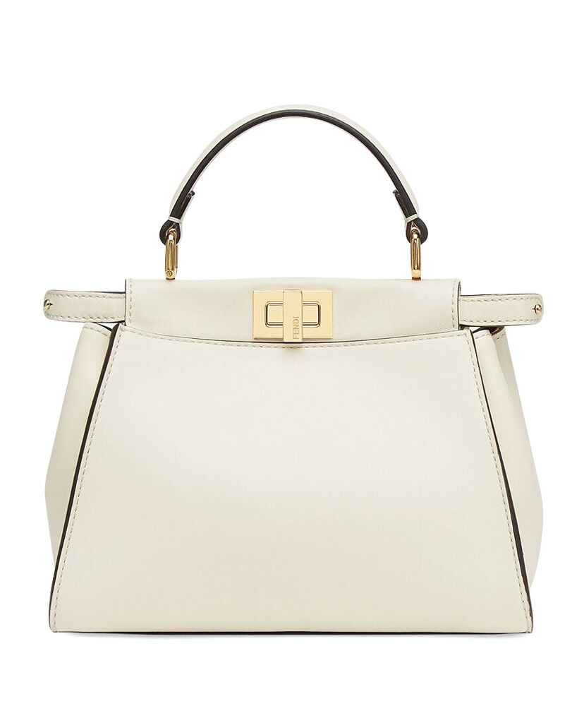 Fendi Peekaboo Iconic Leather Mini Bag 8BN244 Cream